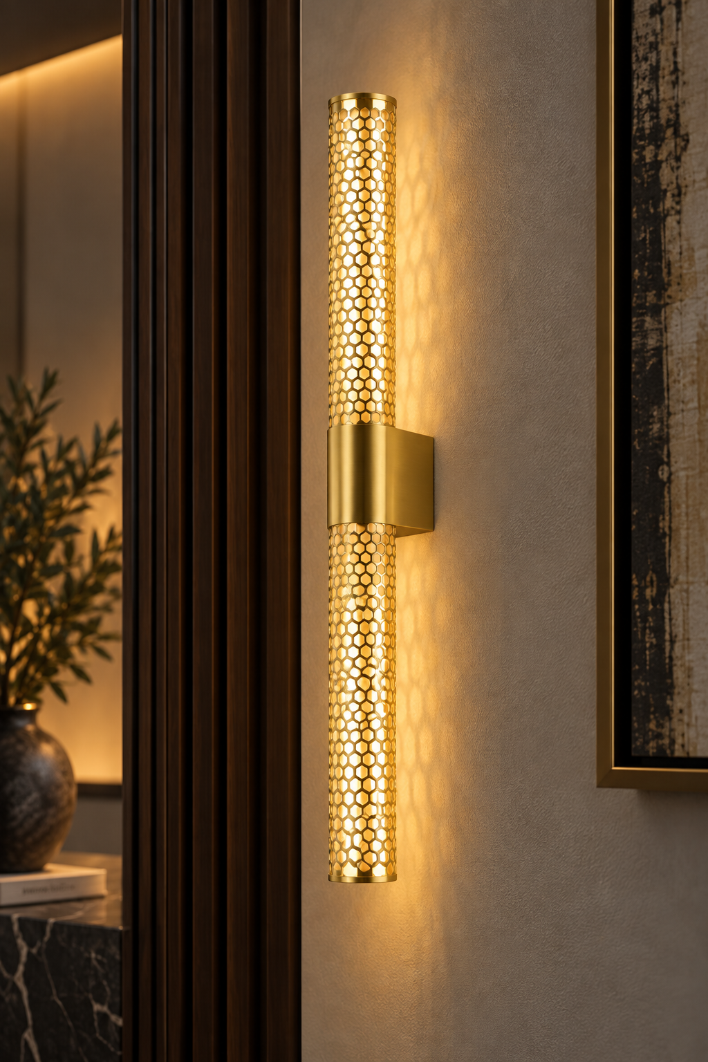 Aureus Twin Honeycomb Wall Light