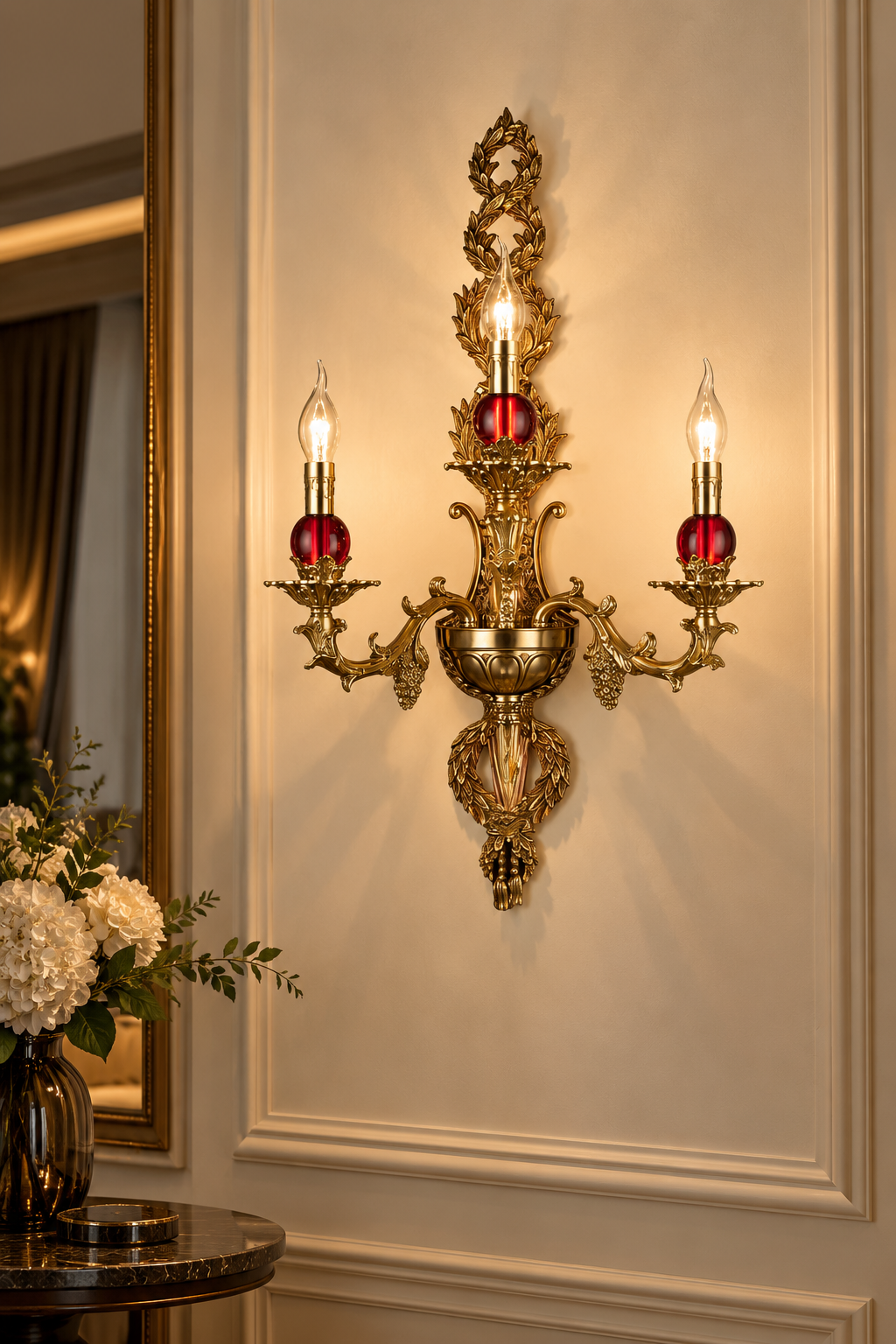 Imperial Ruby Candle Wall Sconce