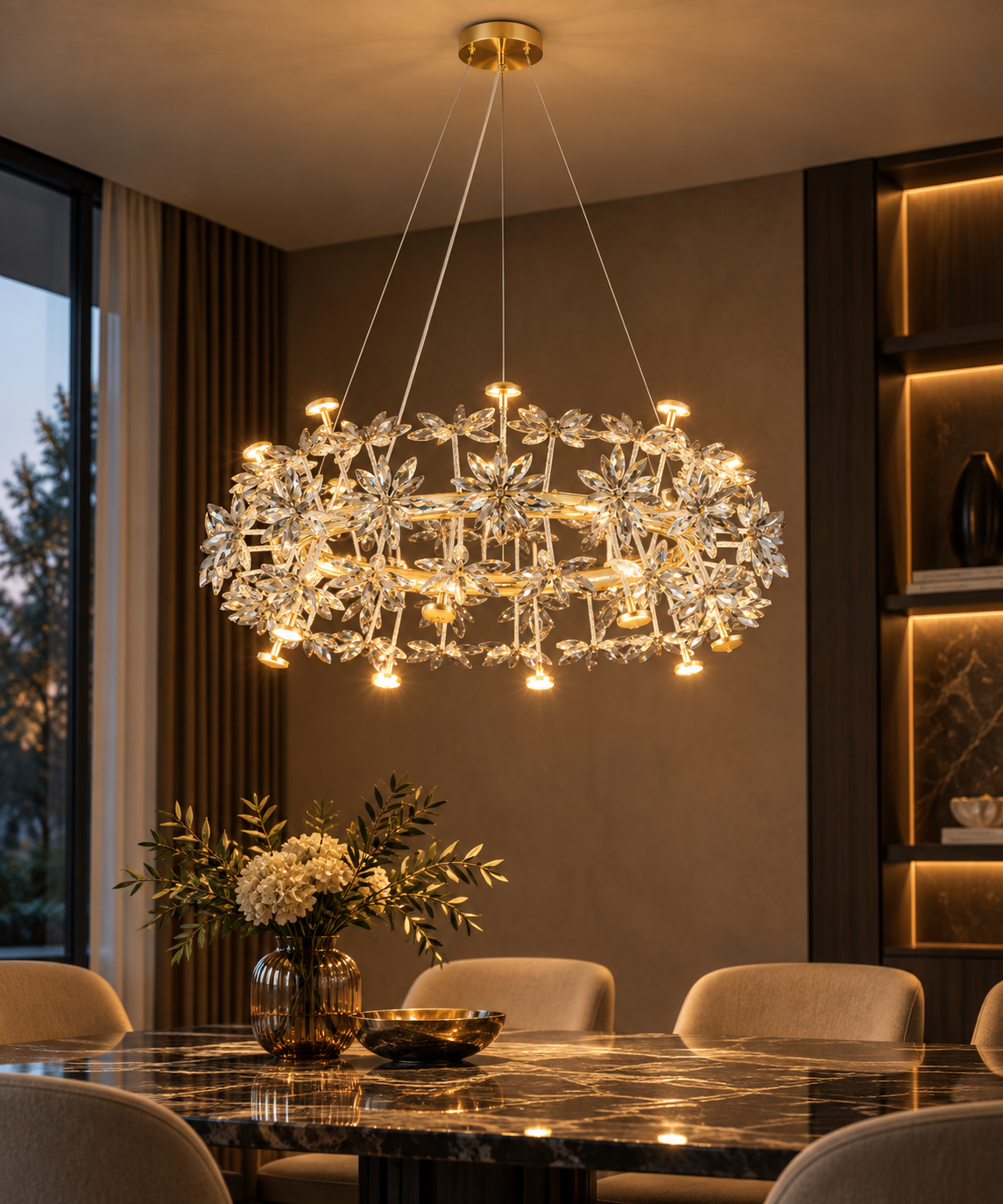 Floréa Crystal Ring Chandelier