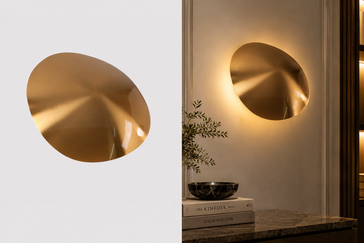 Halo Brass Disc Wall Light
