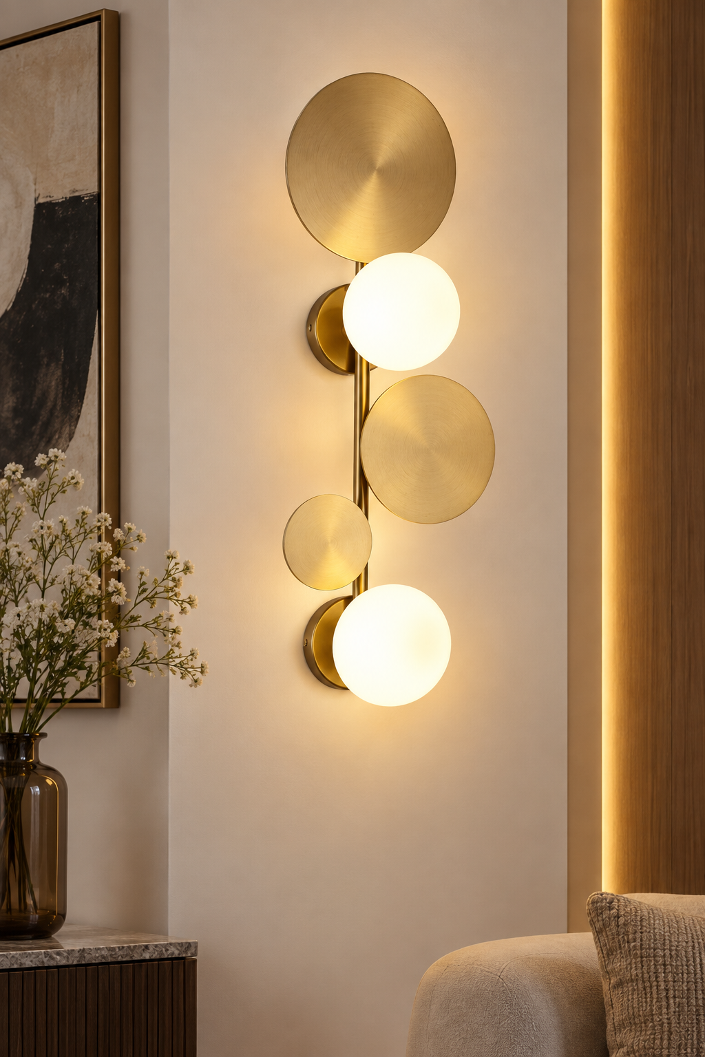 Lunara Disc & Globe Wall Light
