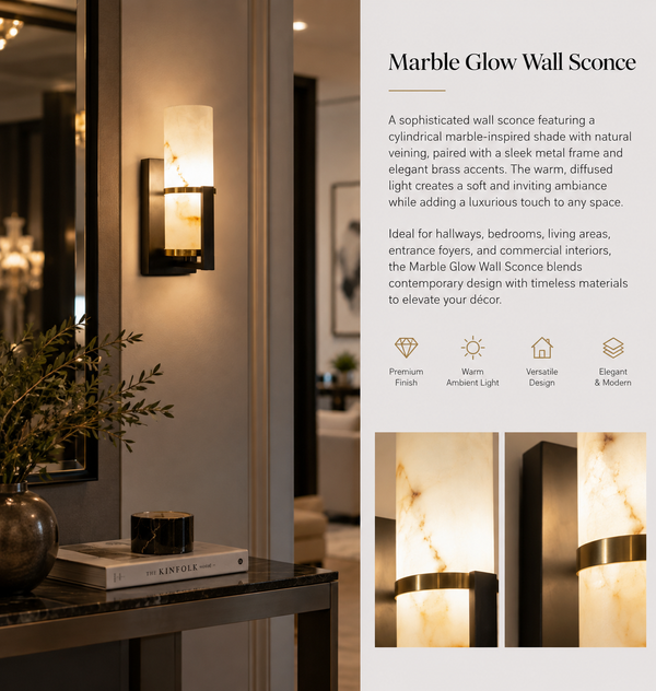 Arden Marble Glow Wall Sconce