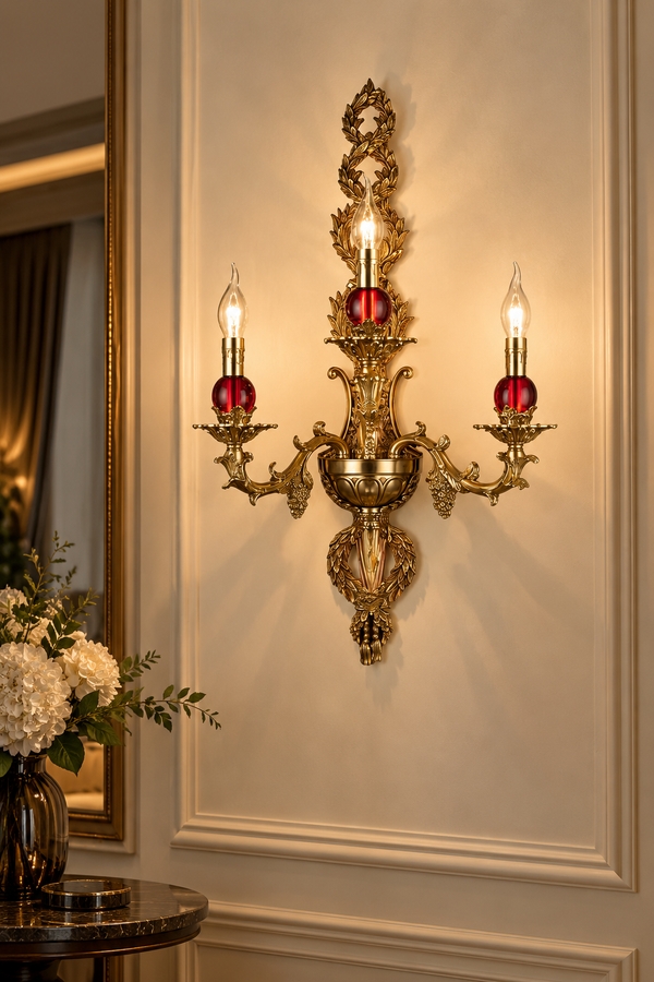 Imperial Ruby Candle Wall Sconce