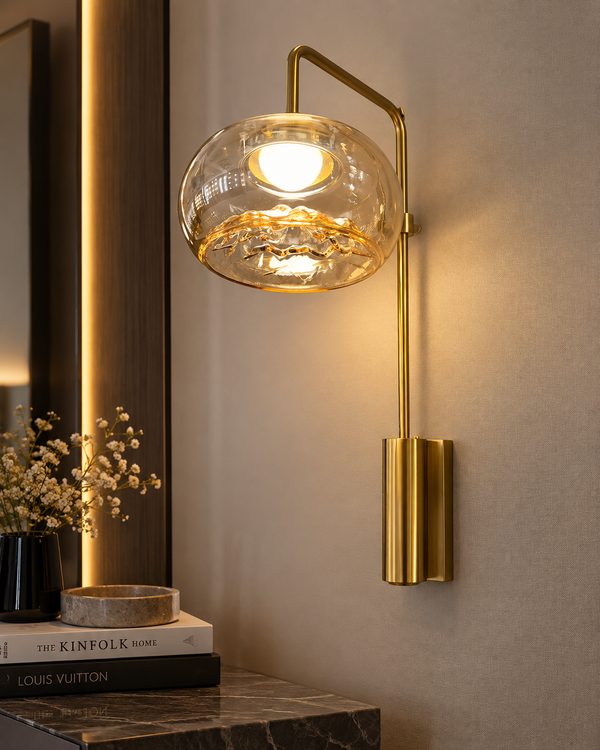 Aurelia Amber Glass Wall Sconce